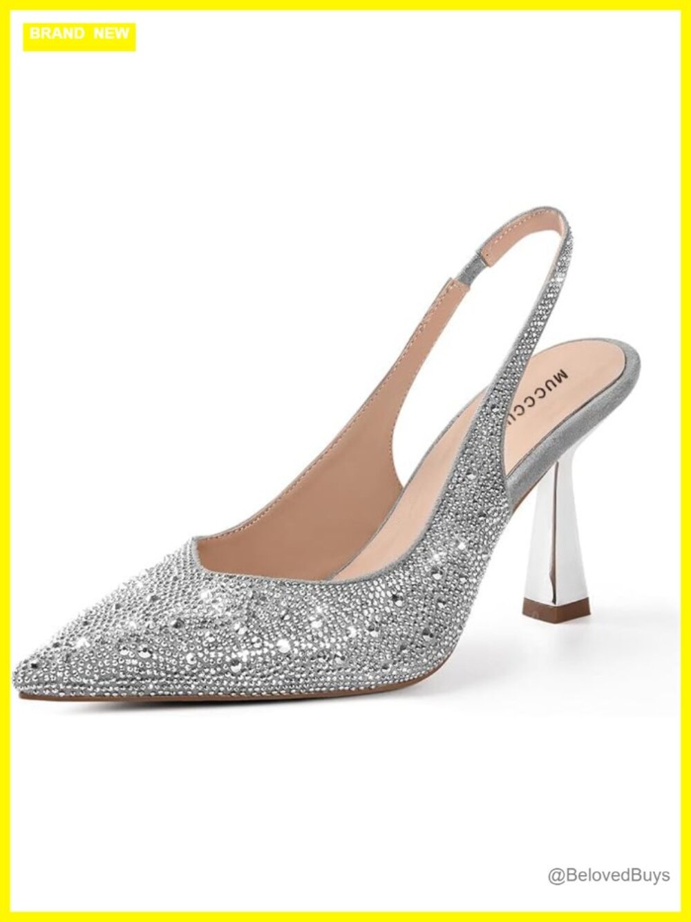 Rhinestone Slingback Kitten Heel Pointe Toe Wedding Pumps